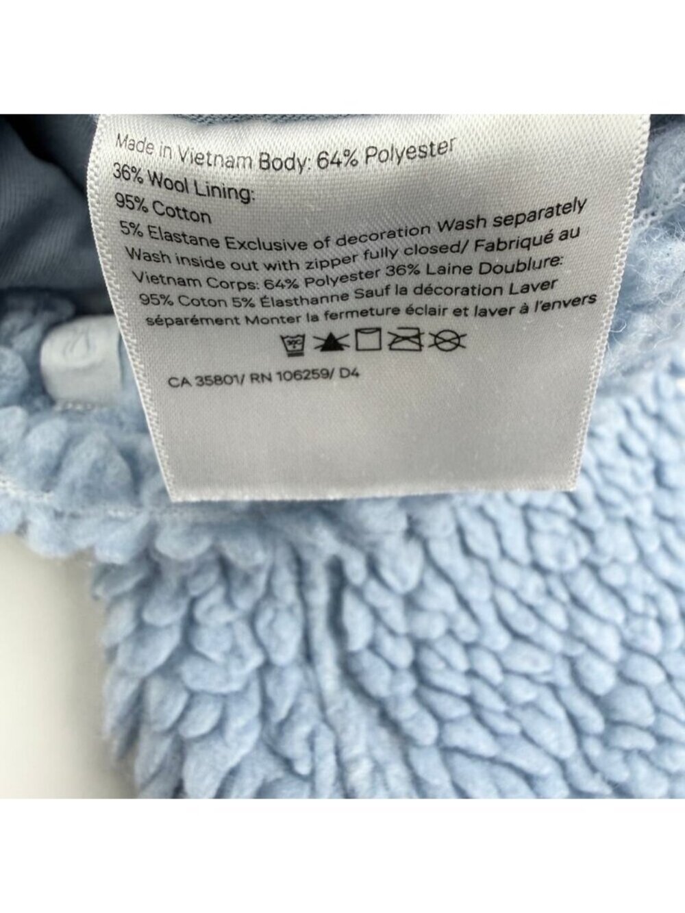 Lululemon Wool Blend Sherpa Fleece Whenever Boxy Crew Pullover Blue Chambray - Picture 9 of 9